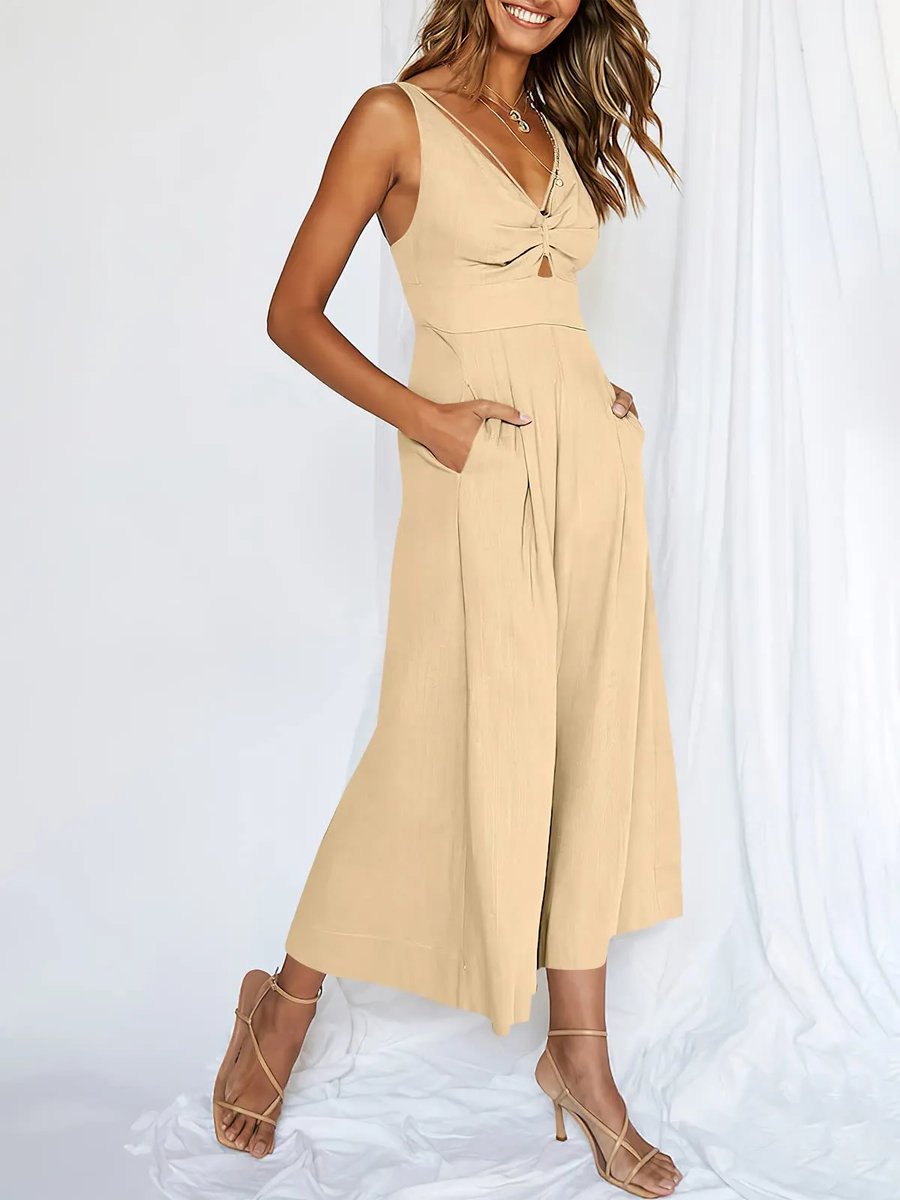 ESTELLA™️ V-Neck High Waist Jumpsuit